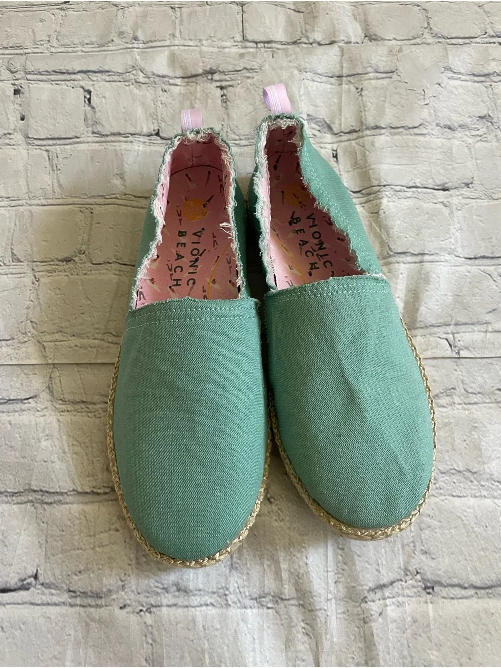 Vionic Beach Teal Laguna Canvas Slip On Espadrille